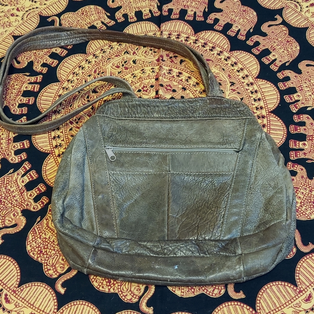 Vintage vtg 80s 90s Brown Shoulder Bag Crossbody Purse